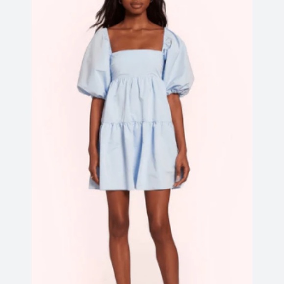 Nasty Gal Light Blue Puff Sleeve Dress - Picture 2 of 9